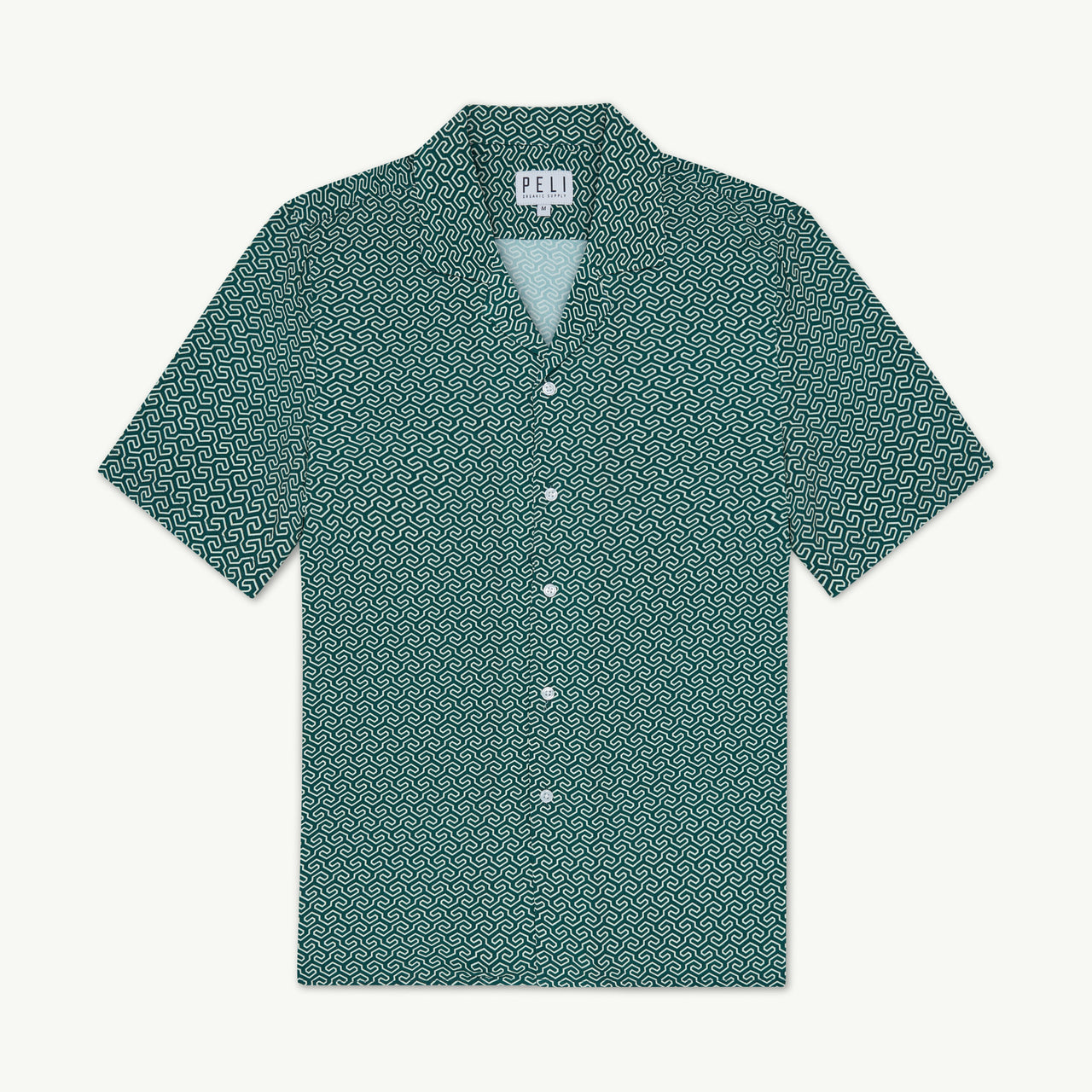 Geometric Camp Collar Green