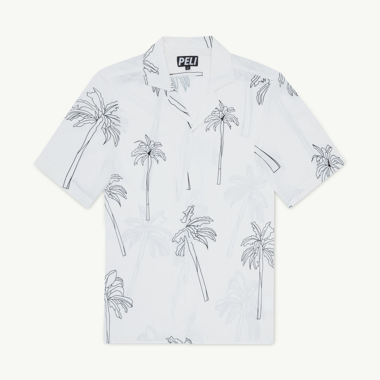 Palm Tree Camp Collar Off-White