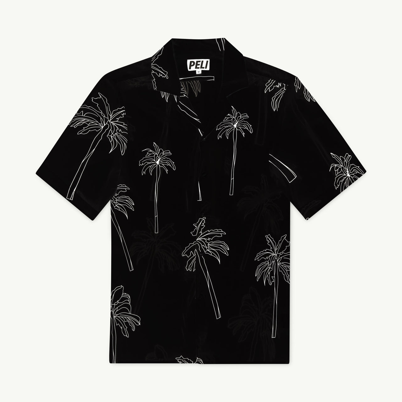 棕榈树有机度假衬衫 - 黑色