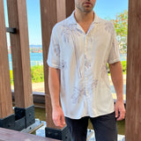 Palm Tree Organic Resort Shirt - Beige